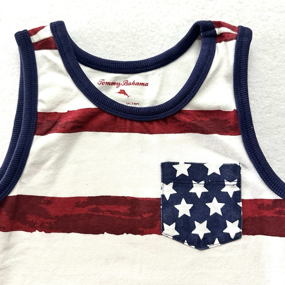 Tommy Bahama XS 4 Stars Stripes Red White‎ Blue July 4 Independence Sleeveless - Picture 2 of 5
